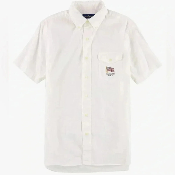 Ralph Lauren Mens USA Solid Button Up Shirt, - Picture 1 of 5